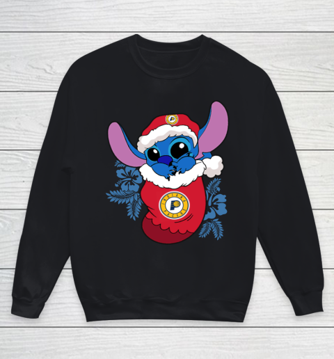 Indiana Pacers Christmas Stitch In The Sock Funny Disney NBA Youth Sweatshirt