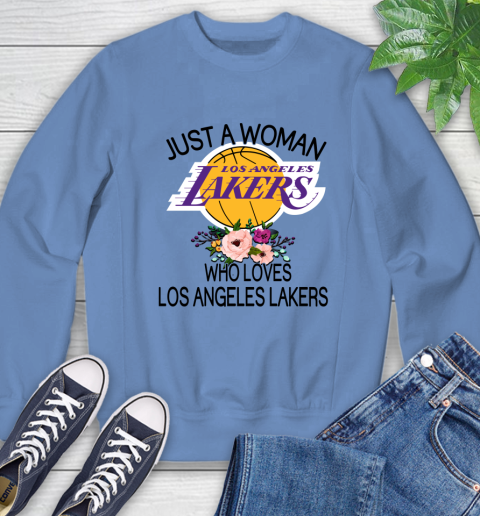 NBA Just A Woman Who Loves Los Angeles Lakers Basketball Sports Sweatshirt 9 NBA Just A Woman Who Loves Los Angeles Lakers Basketball Sports Sweatshirt - Image 9