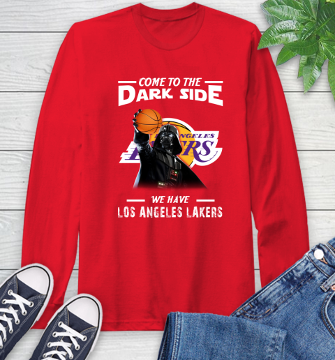 NBA Come To The Dark Side We Have Los Angeles Lakers Star Wars Darth Vader Basketball Long Sleeve T-Shirt 11