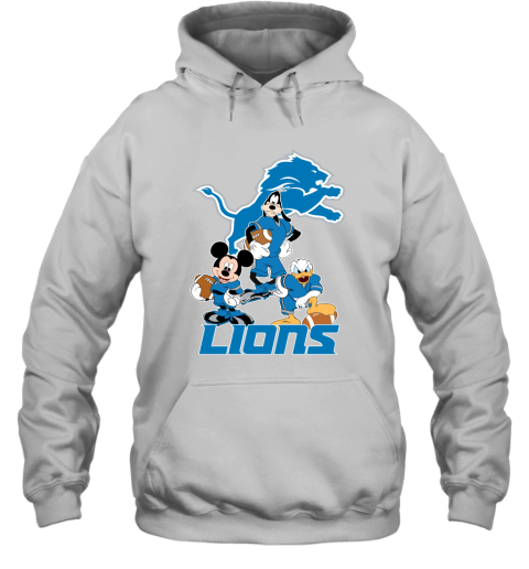 Mickey Donald Goofy The Three Detroit Lions Football Hoodie