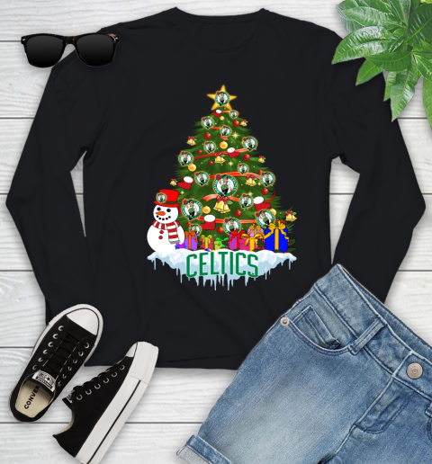 Boston Celtics Merry Christmas NBA Basketball Sports Youth Long Sleeve 2