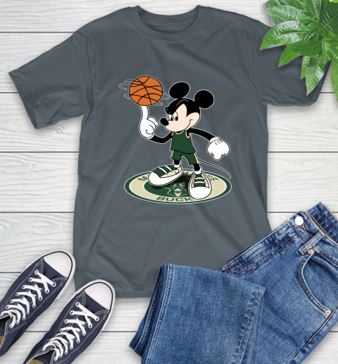 NBA Basketball Milwaukee Bucks Cheerful Mickey Disney Shirt T-Shirt 7