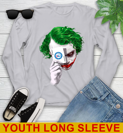 Philadelphia 76ers NBA Basketball Joker Card Shirt Youth Long Sleeve - Image 6
