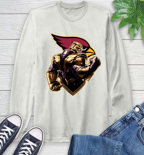 NFL Thanos Avengers Endgame Football Sports Arizona Cardinals Long Sleeve T-Shirt 12