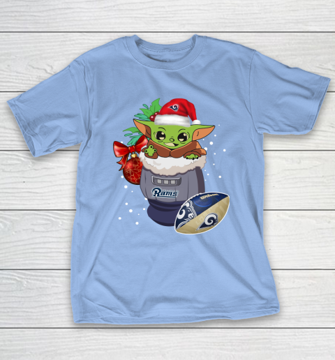Los Angeles Rams Christmas Baby Yoda Star Wars Funny Happy NFL T-Shirt 11