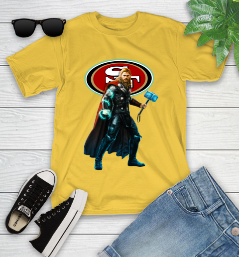 NFL Thor Avengers Endgame Football San Francisco 49ers Youth T-Shirt 8