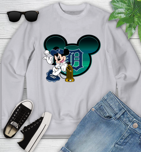 MLB Detroit Tigers The Commissioner's Trophy Mickey Mouse Disney Youth Sweatshirt 4
