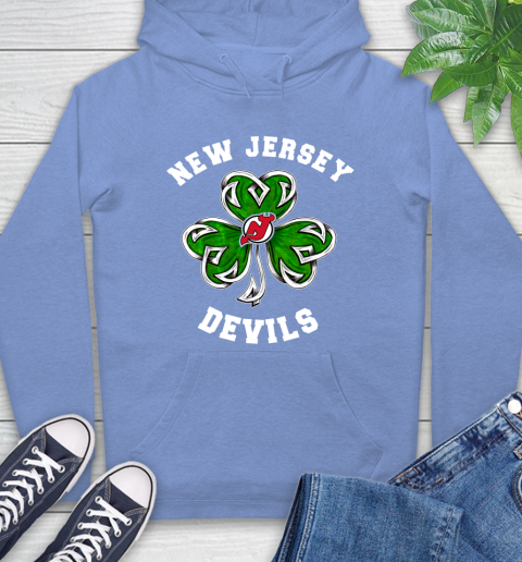 NHL New Jersey Devils Three Leaf Clover St Patrick's Day Hockey Sports Hoodie 11