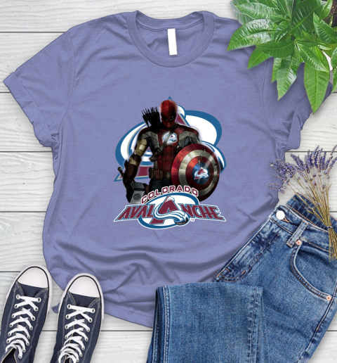 NHL Captain America Thor Spider Man Hawkeye Avengers Endgame Hockey Colorado Avalanche Women's T-Shirt 11