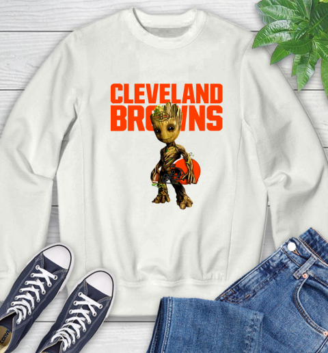 Cleveland Browns NFL Football Groot Marvel Guardians Of The Galaxy Sweatshirt