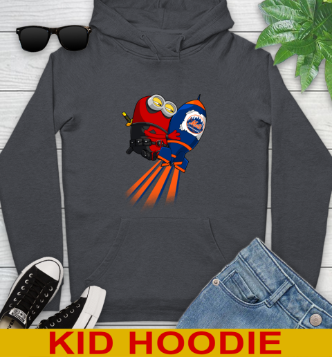 MLB Baseball New York Mets Deadpool Minion Marvel Shirt Youth Hoodie 9