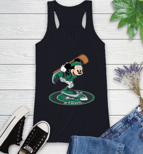 NHL Hockey Dallas Stars Cheerful Mickey Disney Shirt Racerback Tank 9