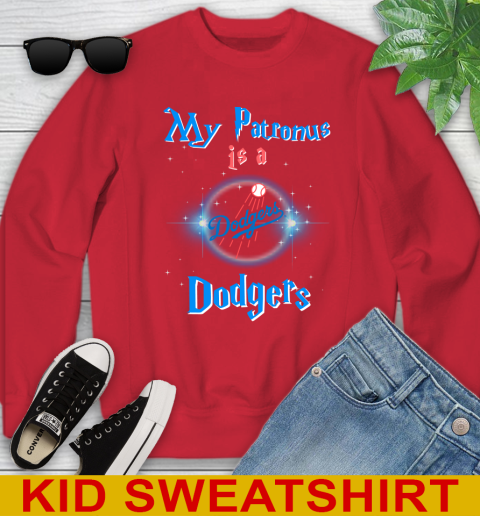 MLB Baseball Harry Potter My Patronus Is A Los Angeles Dodgers Youth Sweatshirt 7
