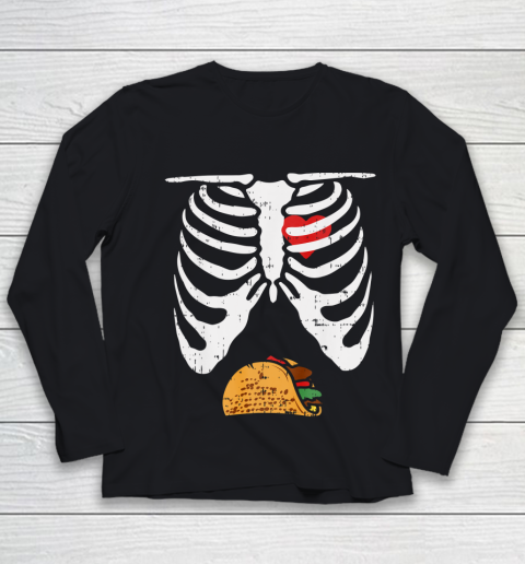 Halloween Shirt Skeleton Pregnancy Tacos Xray Soon To Be Dad Youth Long Sleeve