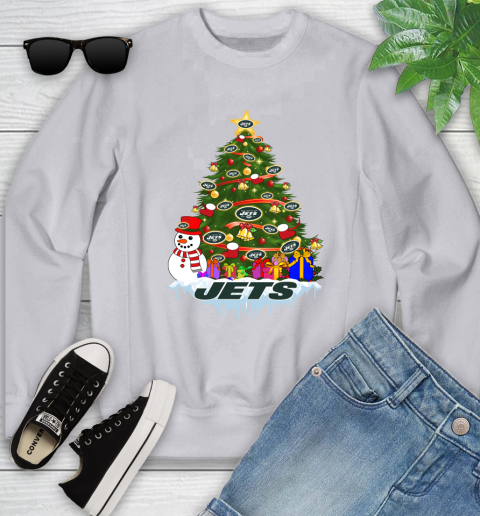 New York Jets Merry Christmas NFL Football Sports Youth Sweatshirt 4