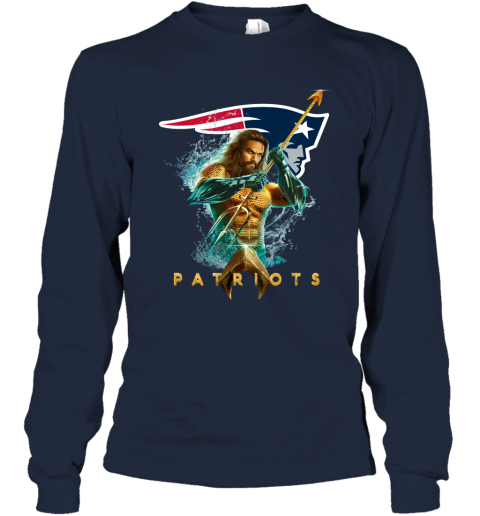 NFL New England Patriots Aquaman DC Football Sports YzopRXXoXXV long sleeve tee 14 95 151514 front navy
