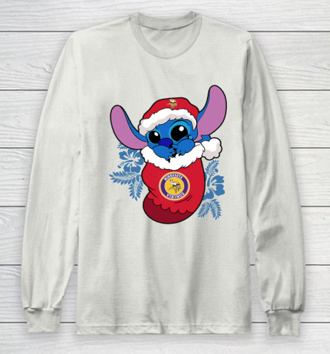 Minnesota Vikings Christmas Stitch In The Sock Funny Disney NFL Long Sleeve T-Shirt 12