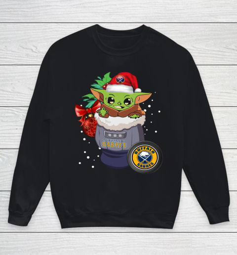 Buffalo Sabres Christmas Baby Yoda Star Wars Funny Happy NHL Youth Sweatshirt