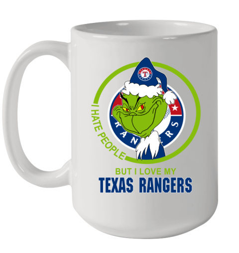 Texas Rangers MLB Christmas Grinch I Hate People But I Love My Favorite Baseball Team Ceramic Mug 15oz