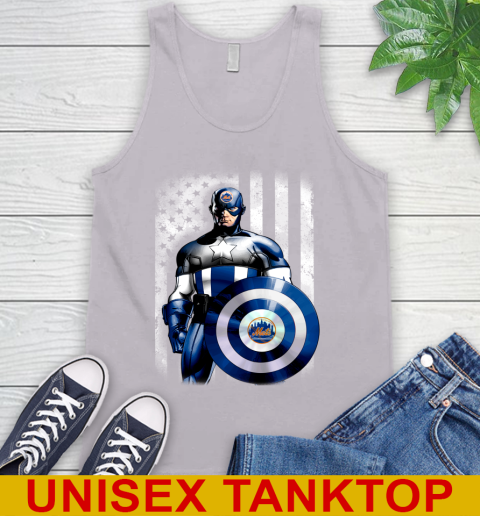 New York Mets MLB Baseball Captain America Marvel Avengers American Flag Shirt Tank Top 3