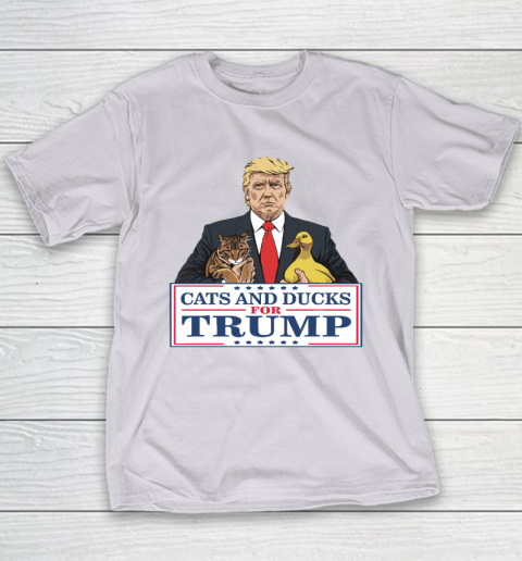 Cats And Ducks For Trump 2024 Kittens And Ducks For Trump Youth T-Shirt 3