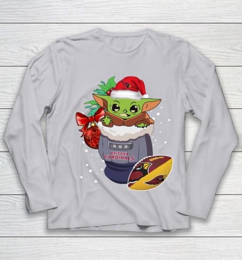 Arizona Cardinals Christmas Baby Yoda Star Wars Funny Happy NFL Youth Long Sleeve 5