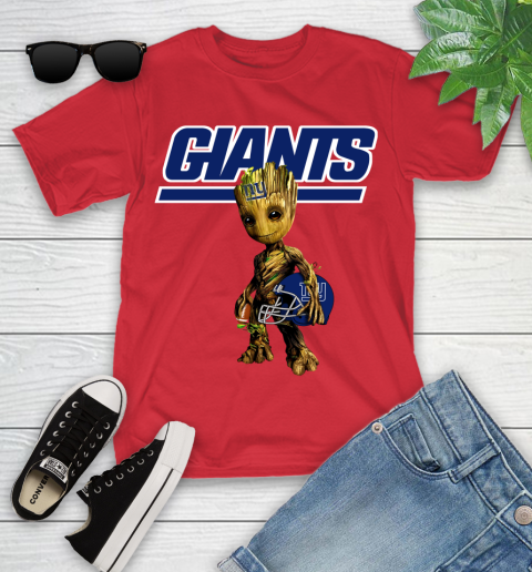 New York Giants NFL Football Groot Marvel Guardians Of The Galaxy Youth T-Shirt 10