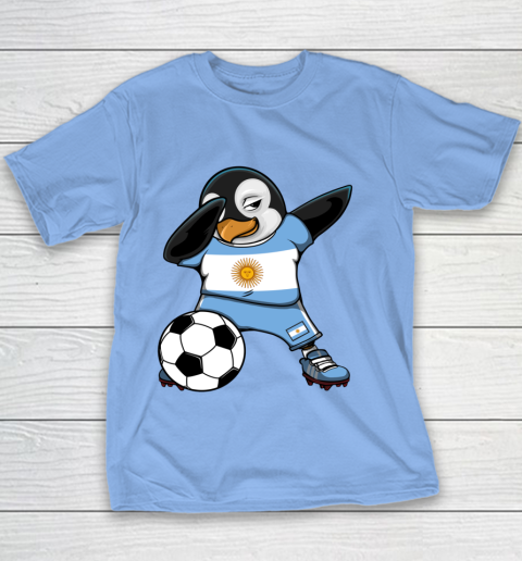 Dabbing Penguin Argentina Soccer Fans Jersey Football Lovers Youth T-Shirt 7