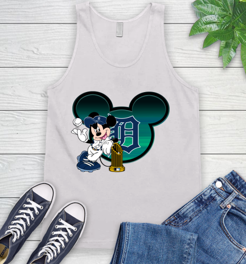 MLB Detroit Tigers The Commissioner's Trophy Mickey Mouse Disney Tank Top