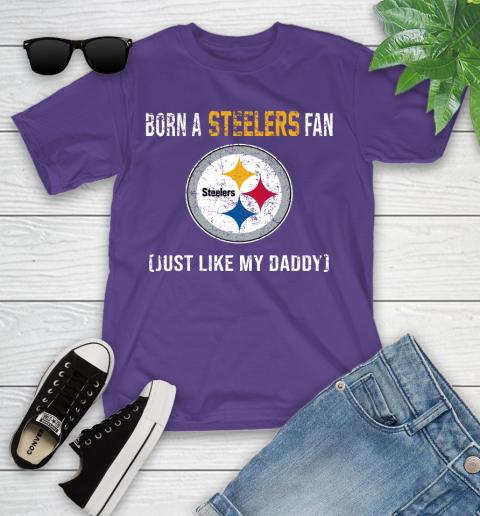 NFL Pittsburgh Steelers Football Loyal Fan Just Like My Daddy Shirt Youth T-Shirt 3