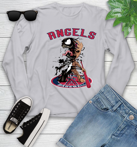 MLB Los Angeles Angels Baseball Venom Groot Guardians Of The Galaxy Youth Long Sleeve 5