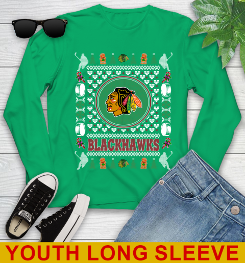 Chicago Blackhawks Merry Christmas NHL Hockey Loyal Fan Youth Long Sleeve 7