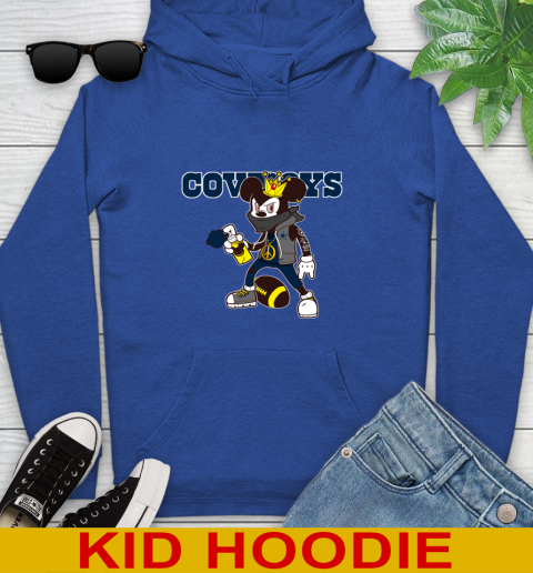 Dallas Cowboys NFL Football Mickey Peace Sign Sports Youth Hoodie 10