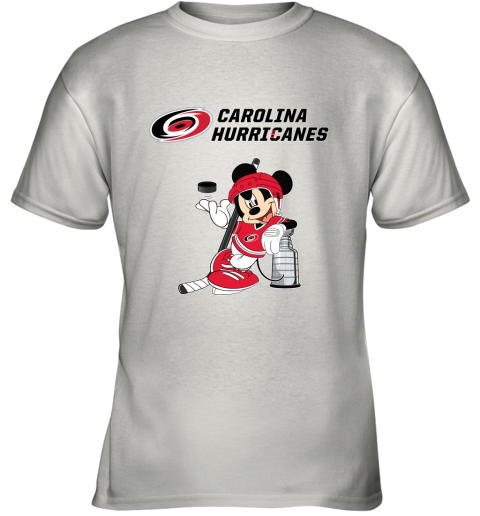 Mickey Carolina Hurricanes With The Stanley Cup Hockey NHL Youth T-Shirt
