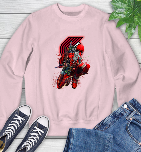 NBA Deadpool Marvel Comics Sports Basketball Portland Trail Blazers Sweatshirt 9