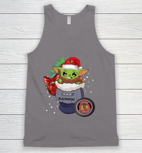 Chicago Blackhawks Christmas Baby Yoda Star Wars Funny Happy NHL Tank Top 7
