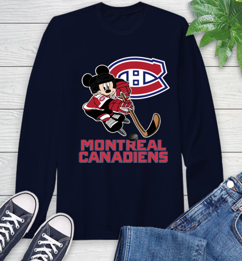 NHL Montreal Canadiens Mickey Mouse Disney Hockey T Shirt Long Sleeve T-Shirt 4