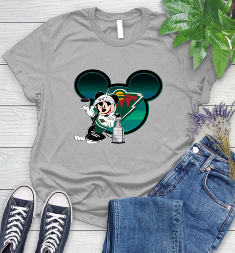 NHL Minnesota Wild Stanley Cup Mickey Mouse Disney Hockey T Shirt Women's T-Shirt 5