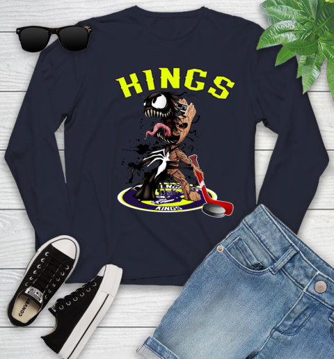 NHL Los Angeles Kings Hockey Venom Groot Guardians Of The Galaxy Youth Long Sleeve 3