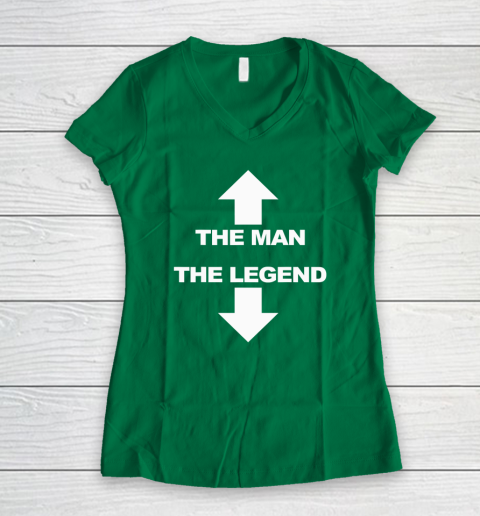 The Man The Legend Shirt Funny Adult Humor Women's V-Neck T-Shirt 3