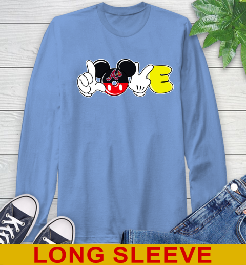 Atlanta Braves MLB Baseball Love Mickey Disney Sports Long Sleeve T-Shirt 11