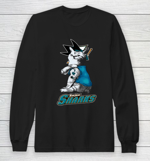 San jose sharks black cat shirt 2025