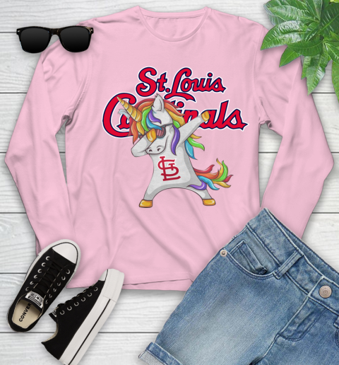 St.Louis Cardinals MLB Baseball Funny Unicorn Dabbing Sports Youth Long Sleeve 10