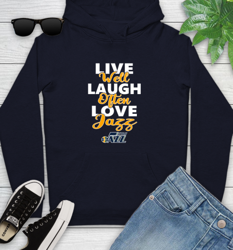 NBA Basketball Utah Jazz Live Well Laugh Often Love Shirt Youth Hoodie 3