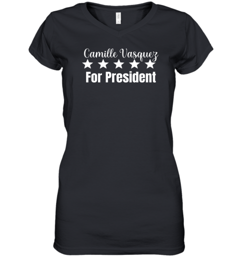 Johnny Depp Camille Vasquez For President Women's V-Neck T-Shirt