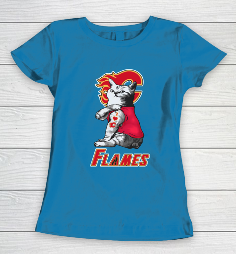 NHL My Cat Loves Calgary Flames Hockey Women's T-Shirt 6
