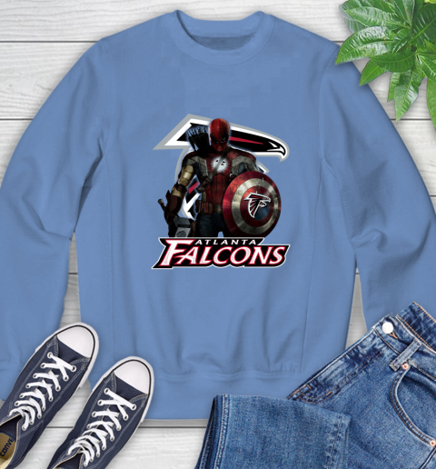 NFL Captain America Thor Spider Man Hawkeye Avengers Endgame Football Atlanta Falcons Sweatshirt 11