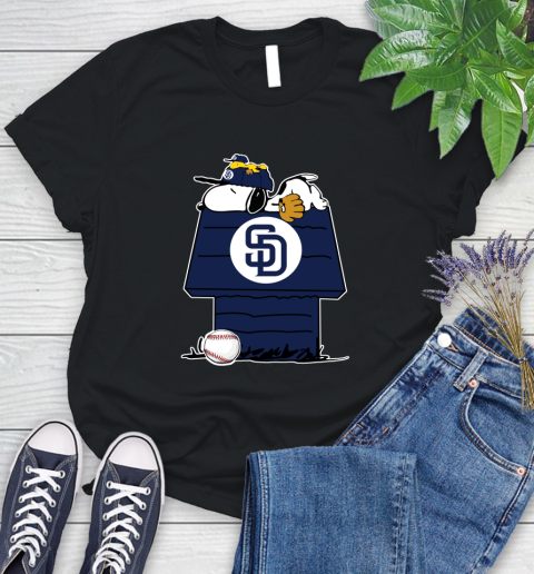 MLB San Diego Padres Snoopy Woodstock The Peanuts Movie Baseball T Shirt Women's T-Shirt 2
