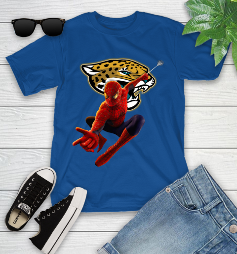 NFL Spider Man Avengers Endgame Football Jacksonville Jaguars Youth T-Shirt 9