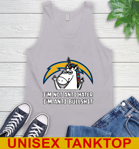 Los Angeles Chargers NFL Football Unicorn I'm Not Anti Hater I'm Anti Bullshit Tank Top 4